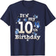 Funny Its My 10th Birthday Blue Butterfly Lover 10 Year Old T-Shirt - T-Shirt | Navy