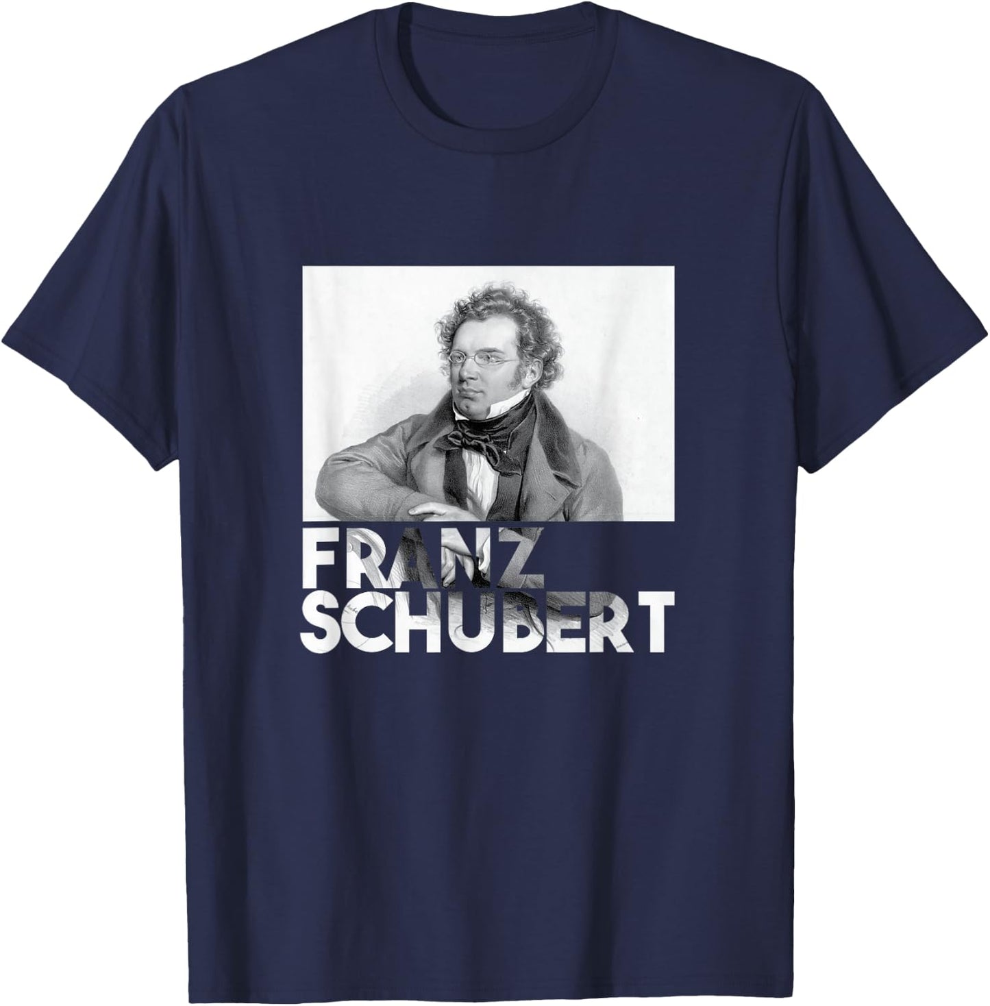 Franz Schubert Composer Portrait T-Shirt - T-Shirt | Navy