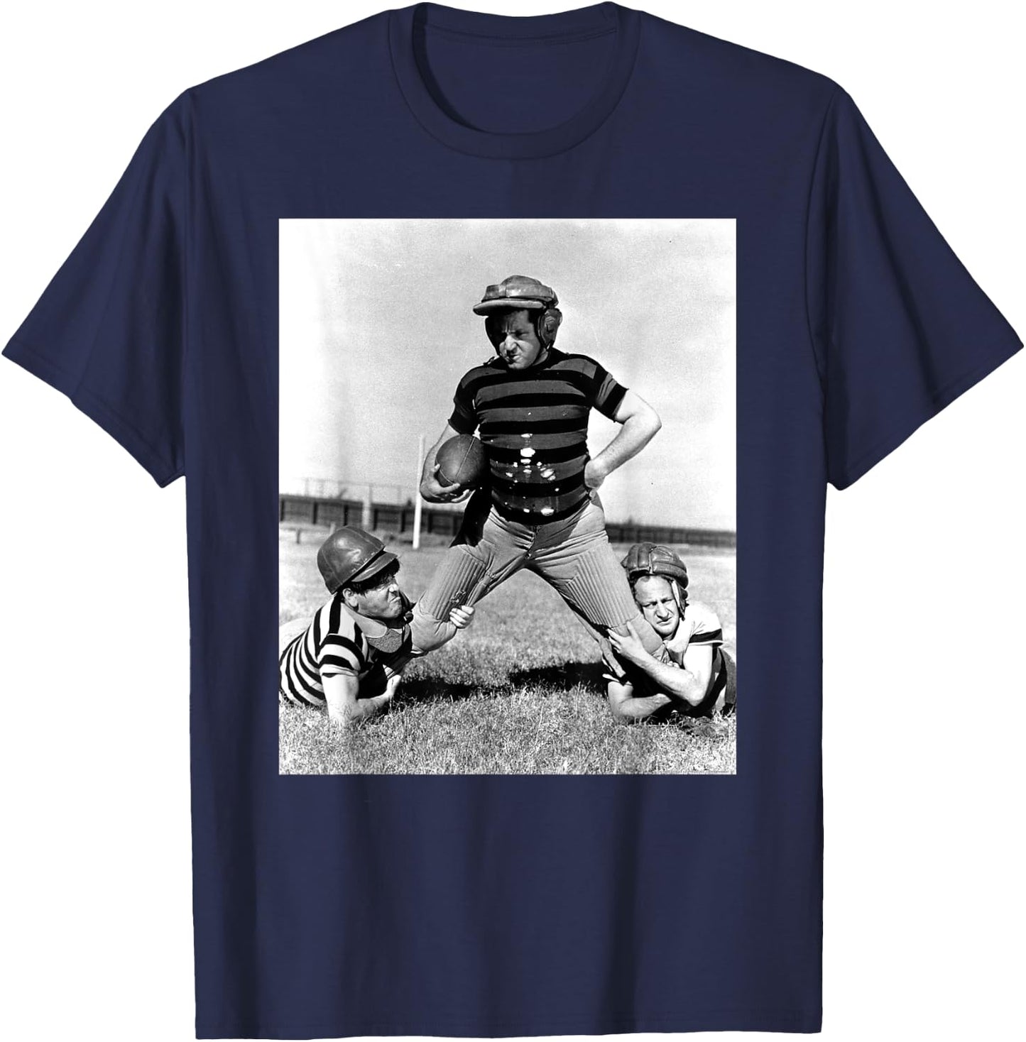 Three Stooges – Tackling Curly T-Shirt - T-Shirt | Navy