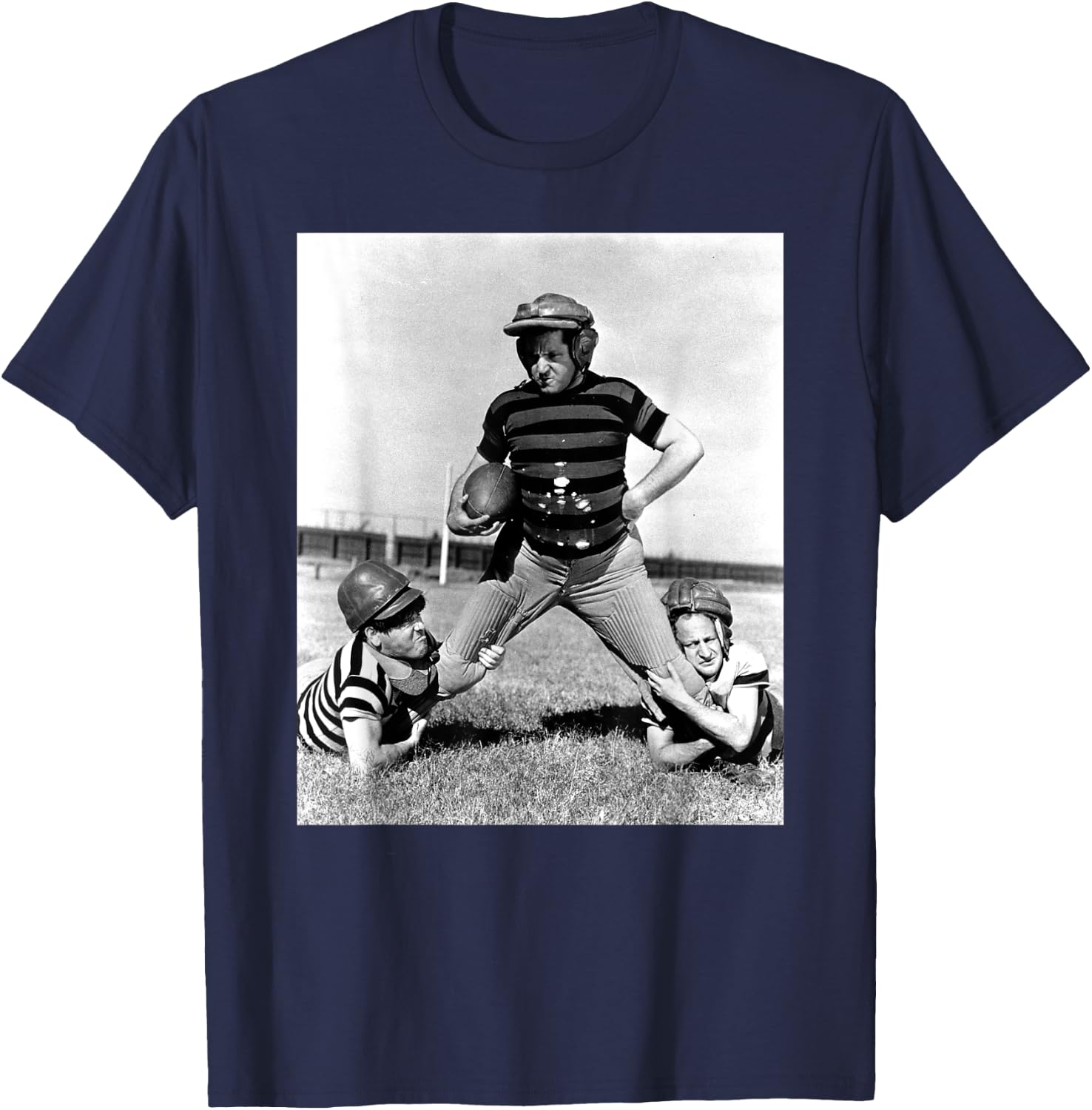 Three Stooges – Tackling Curly T-Shirt - T-Shirt | Navy