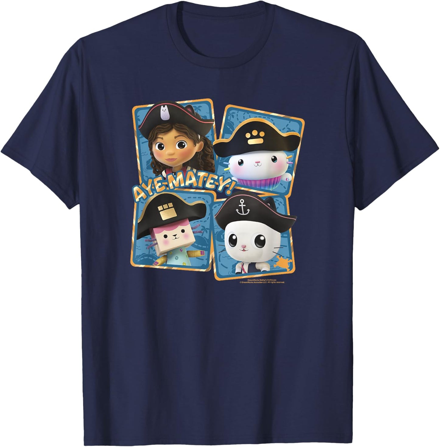 Gabby's Dollhouse Group Shot Pirates Ate Matey! T-Shirt - T-Shirt | Navy