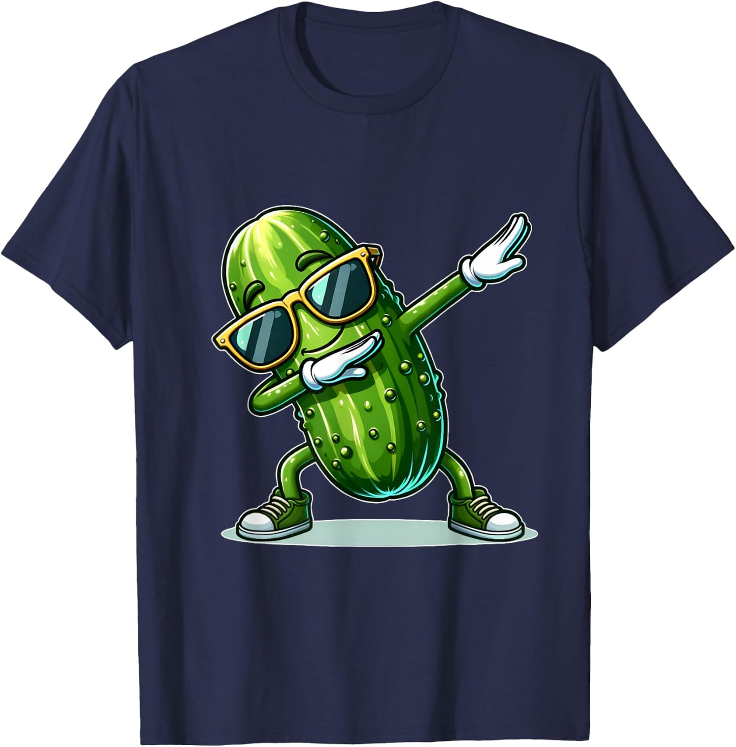 Dabbing Pickle Cucumber Funny Pickle T-Shirt - T-Shirt | Navy