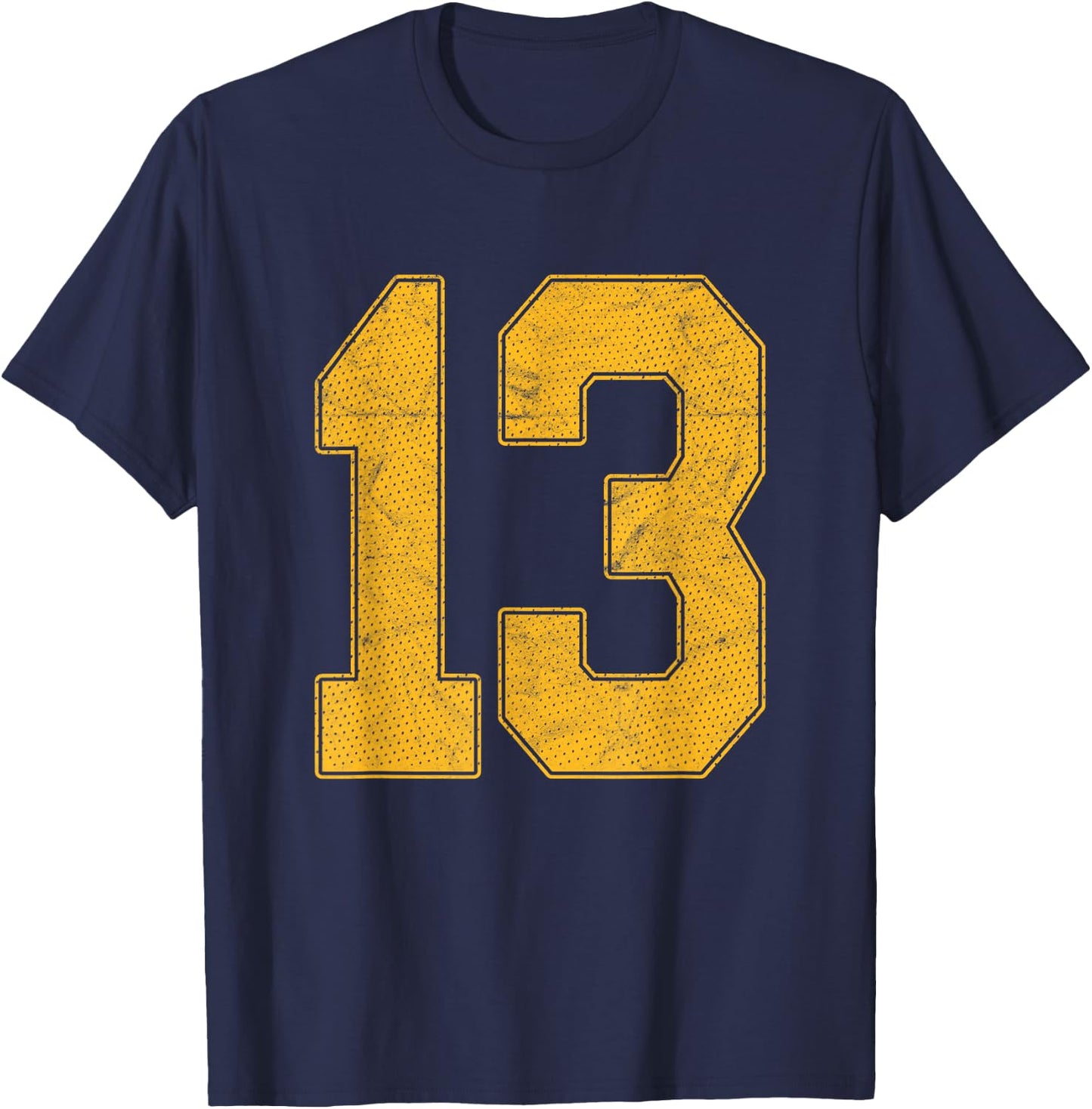 Number 13 Numbered Uniform Sports Team Jersey 13th Birthday T-Shirt - T-Shirt | Navy