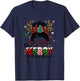 One Merry Dialysis Nurse Messy Bun Christmas Love Nurse Life T-Shirt - T-Shirt | Navy