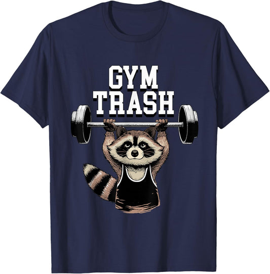 Funny Workout Shirt Raccoon Gym Trash Panda Gym Rats Lifter T-Shirt - T-Shirt | Navy