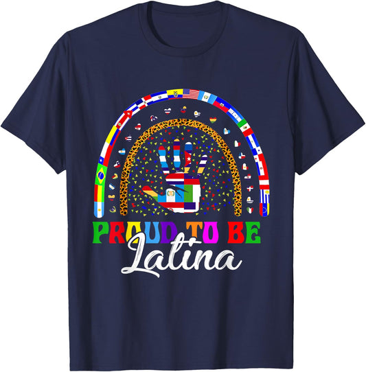 Proud To Be Latina Hispanic Heritage month Countries T-Shirt - T-Shirt | Navy