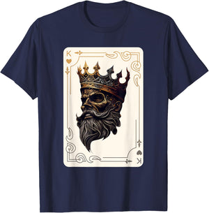 King of Hearts Creepy Card Game Poker Gothic Halloween T-Shirt - T-Shirt | Navy