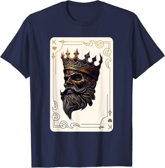 King of Hearts Creepy Card Game Poker Gothic Halloween T-Shirt - T-Shirt | Navy