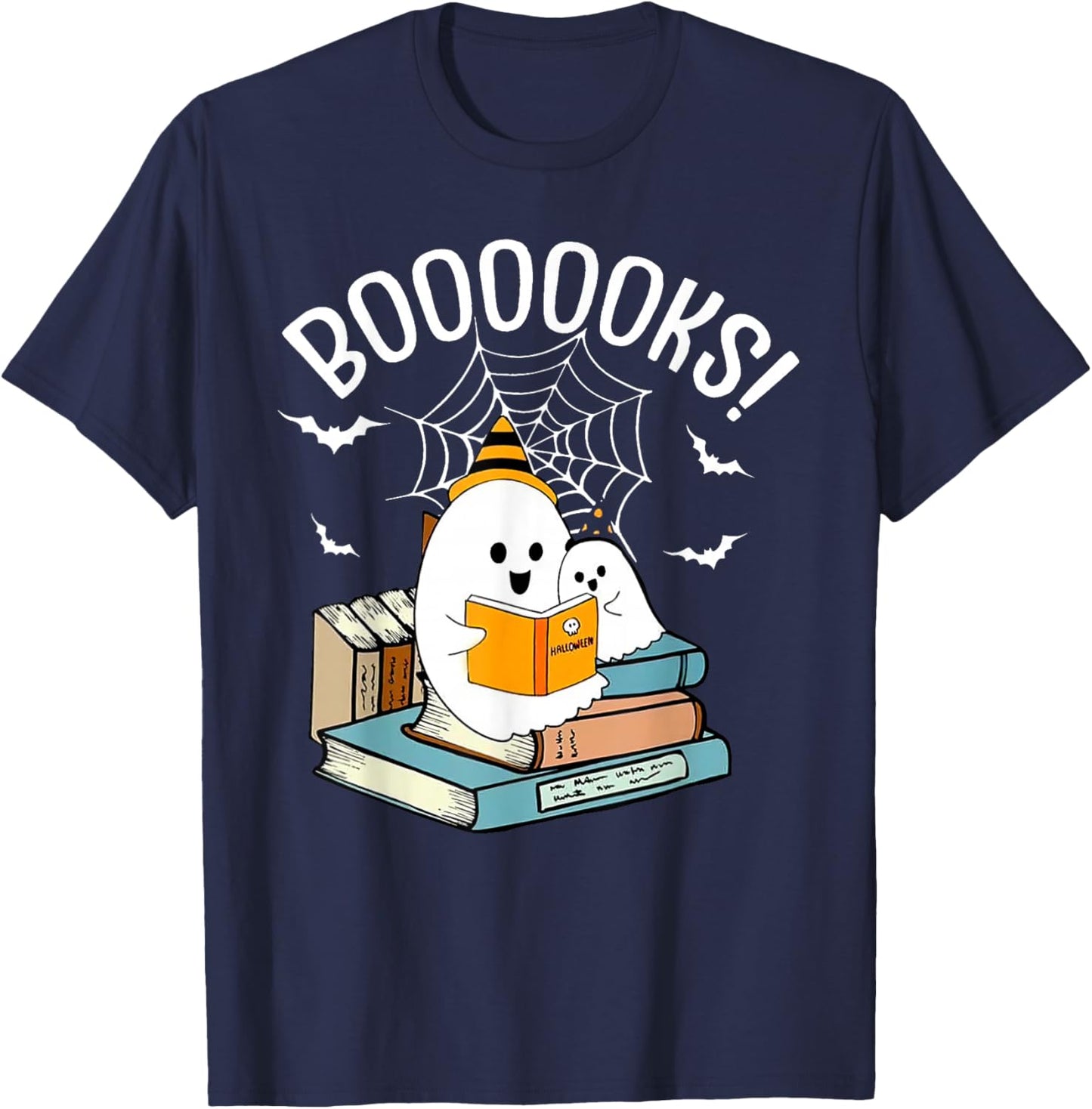 Kid Halloween Costume Boooooks T-Shirt - T-Shirt | Navy