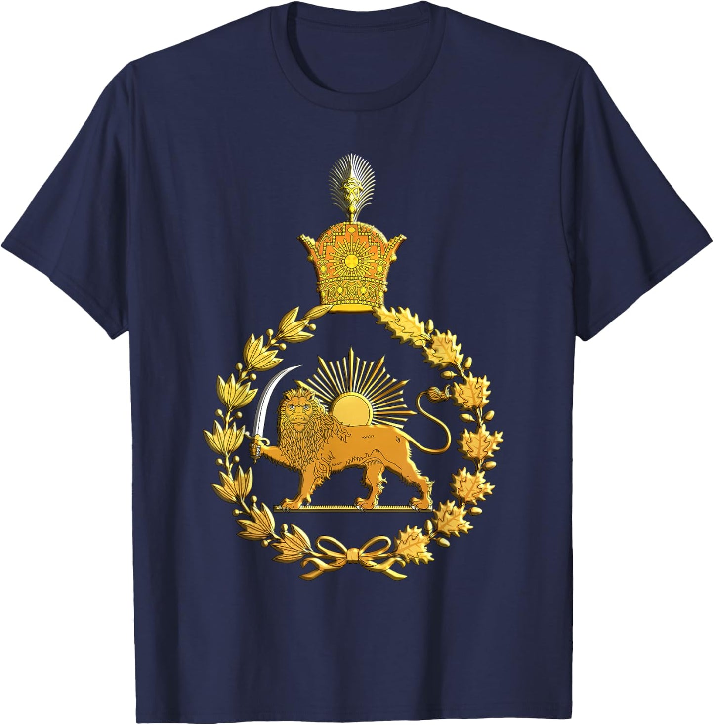 Iran Lion and Sun Pahlavi Dynasty Shir o Khorshid T-Shirt - T-Shirt | Navy