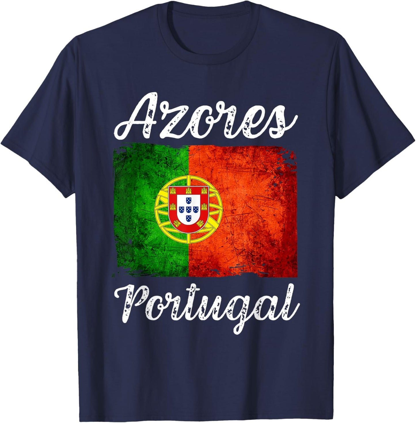 Azores Portuguese Flag Patriotic Azores Souvenirs T-Shirt - T-Shirt | Navy