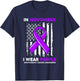 In November We Wear Purple Pancreatic Cancer Awareness Flag T-Shirt - T-Shirt | Navy