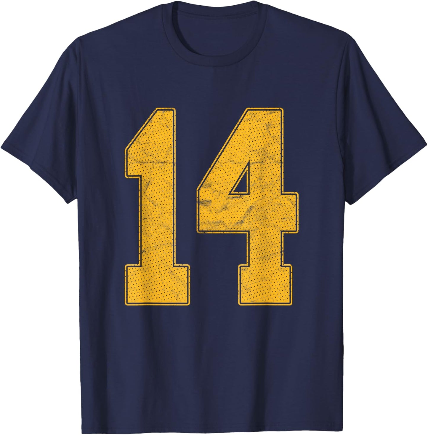 Number 14 Numbered Uniform Sports Team Jersey 14th Birthday T-Shirt - T-Shirt | Navy