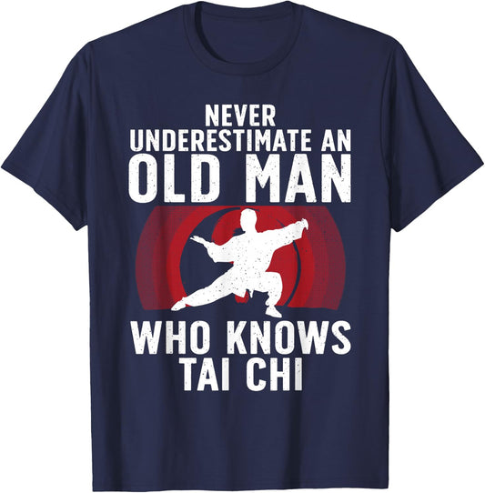 Cool Tai Chi Art for Grandpa Men Martial Arts Tai Chi Lovers T-Shirt - T-Shirt | Navy