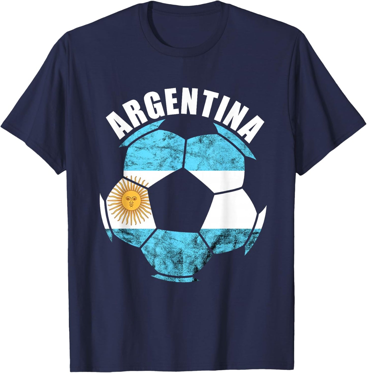 Argentina Soccer Ball Sun Of May Argentina Argentina Flag T-Shirt - T-Shirt | Navy