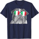 Bulldog Dog Italy Flag Sunglasses T-Shirt - T-Shirt | Navy