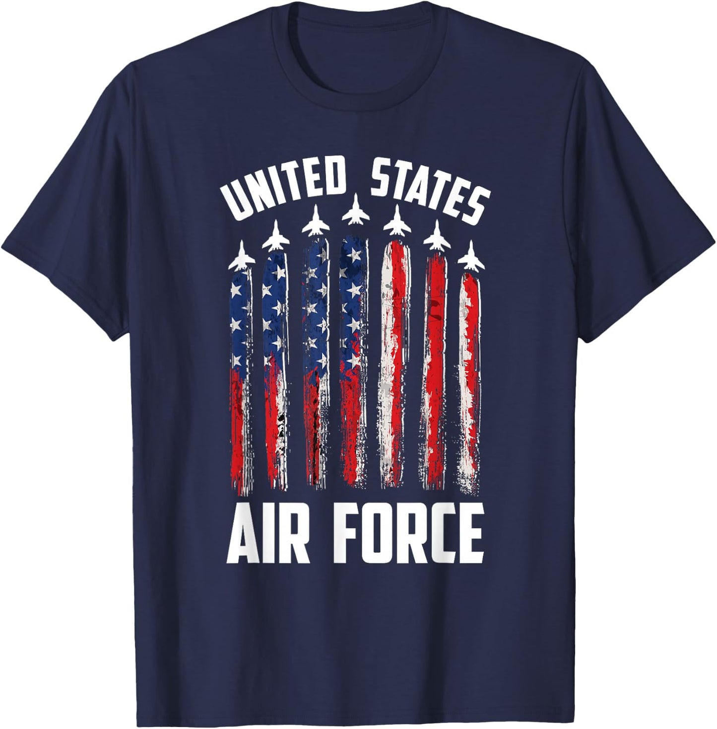 USA Flag Patriotic 4th of July United States Air Force T-Shirt - T-Shirt | Navy