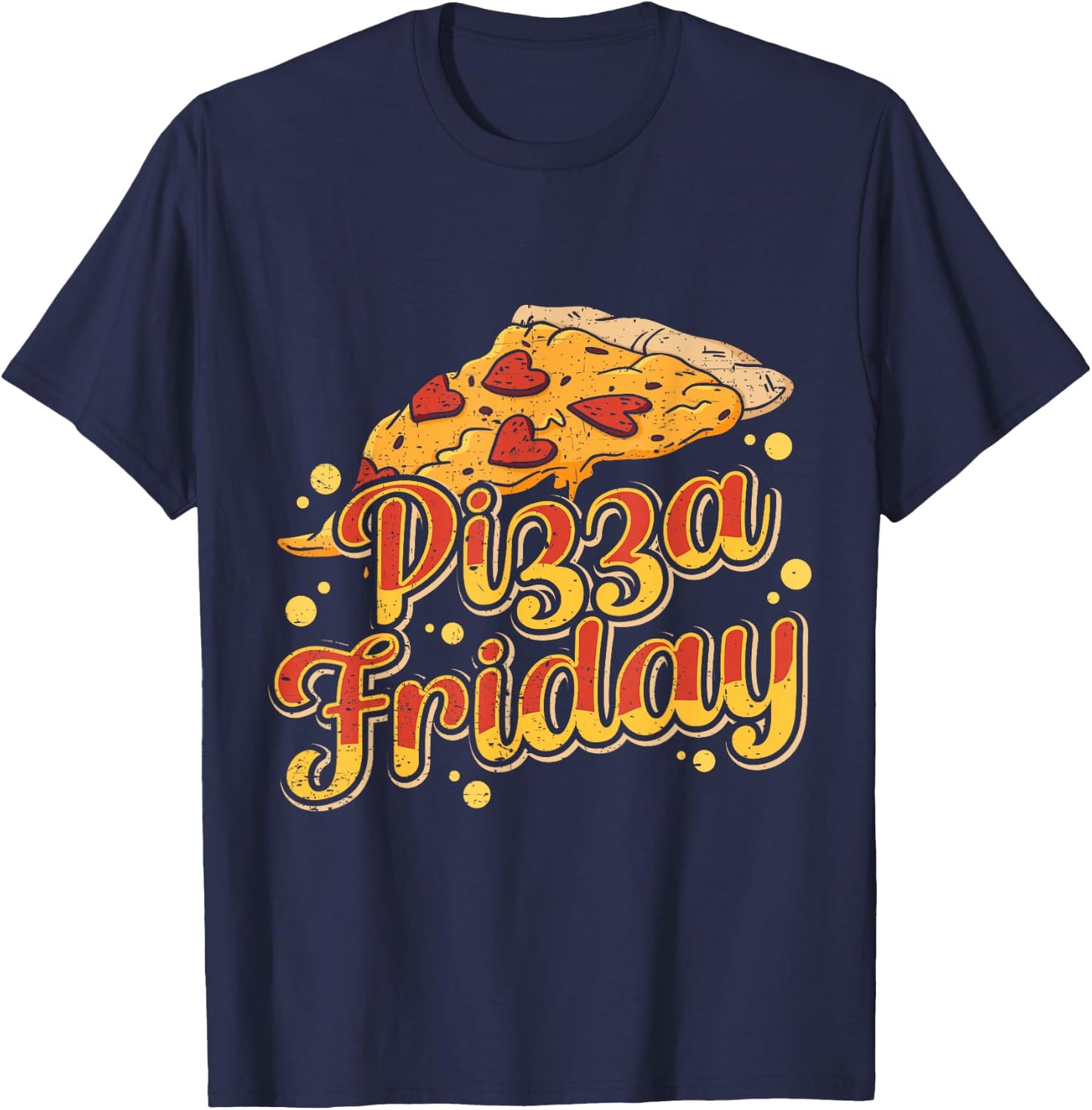 Pizza Friday Funny Food T-Shirt - T-Shirt | Navy