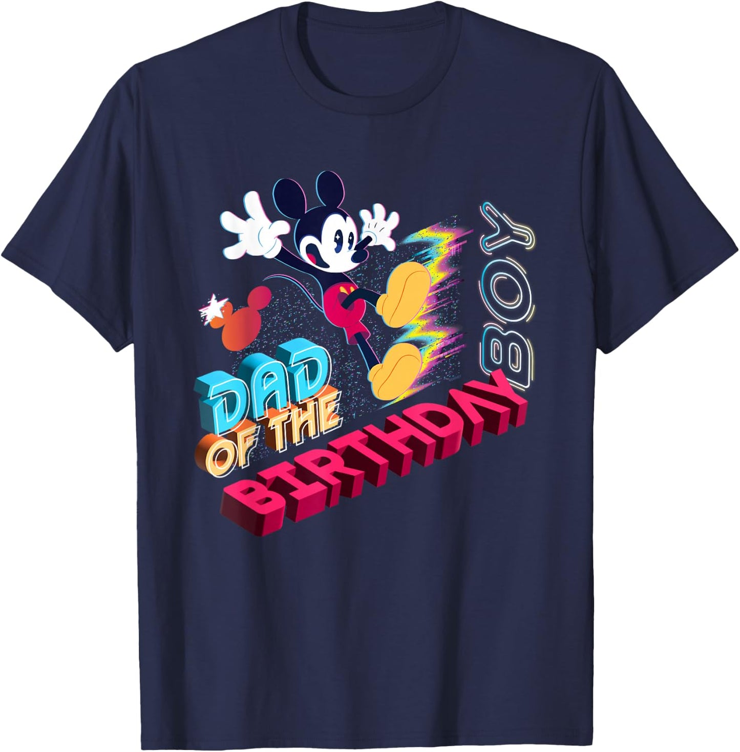 Disney Mickey Mouse Family Star Dad of The Birthday Boy T-Shirt - T-Shirt | Navy