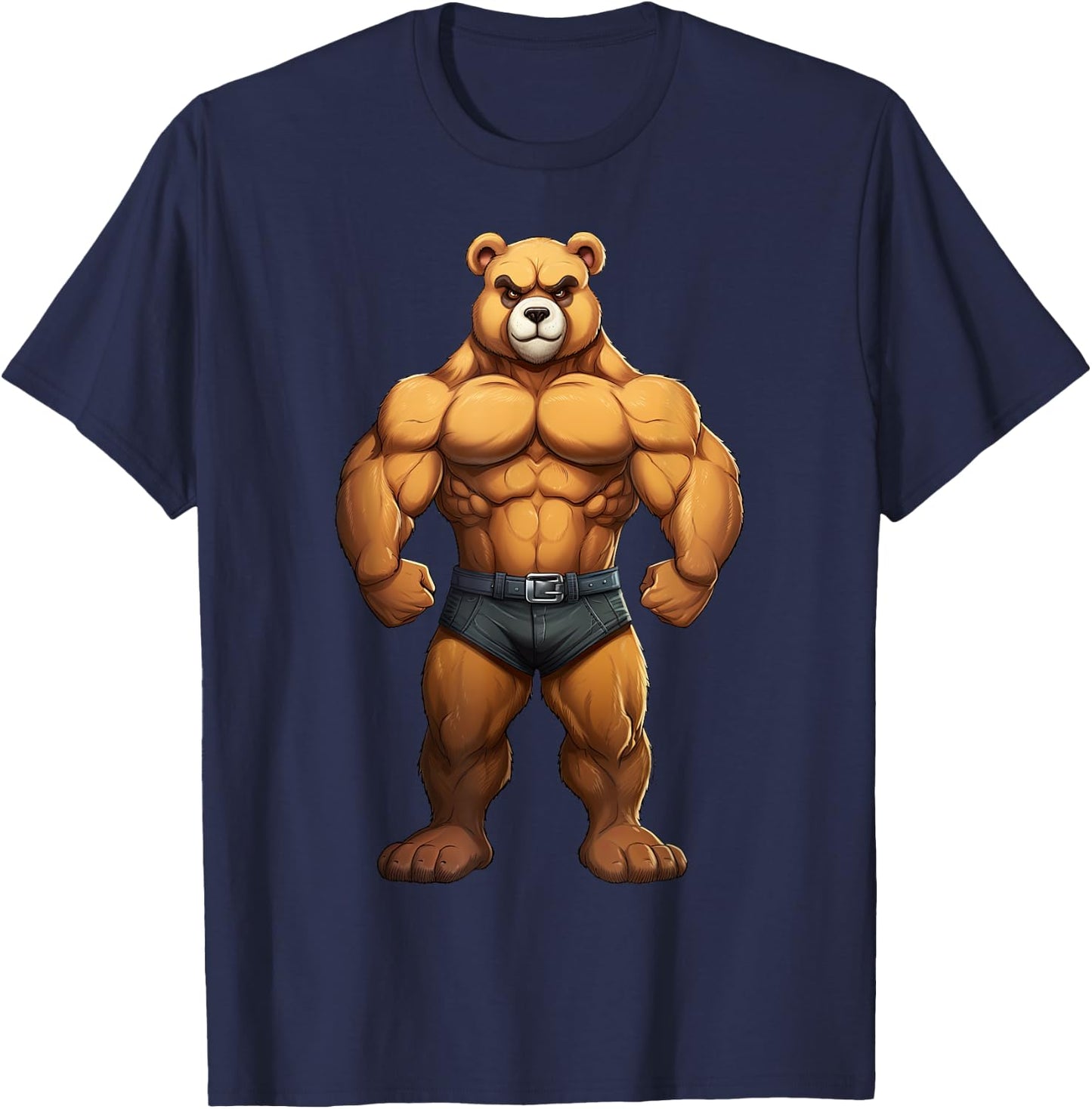 Teddy Bear Bodybuilder Muscular Body Gym Fitness T-Shirt - T-Shirt | Navy