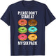 Donuts Please Don't Stare At My Six 6 Pack Abs Funny Workout T-Shirt - T-Shirt | Navy
