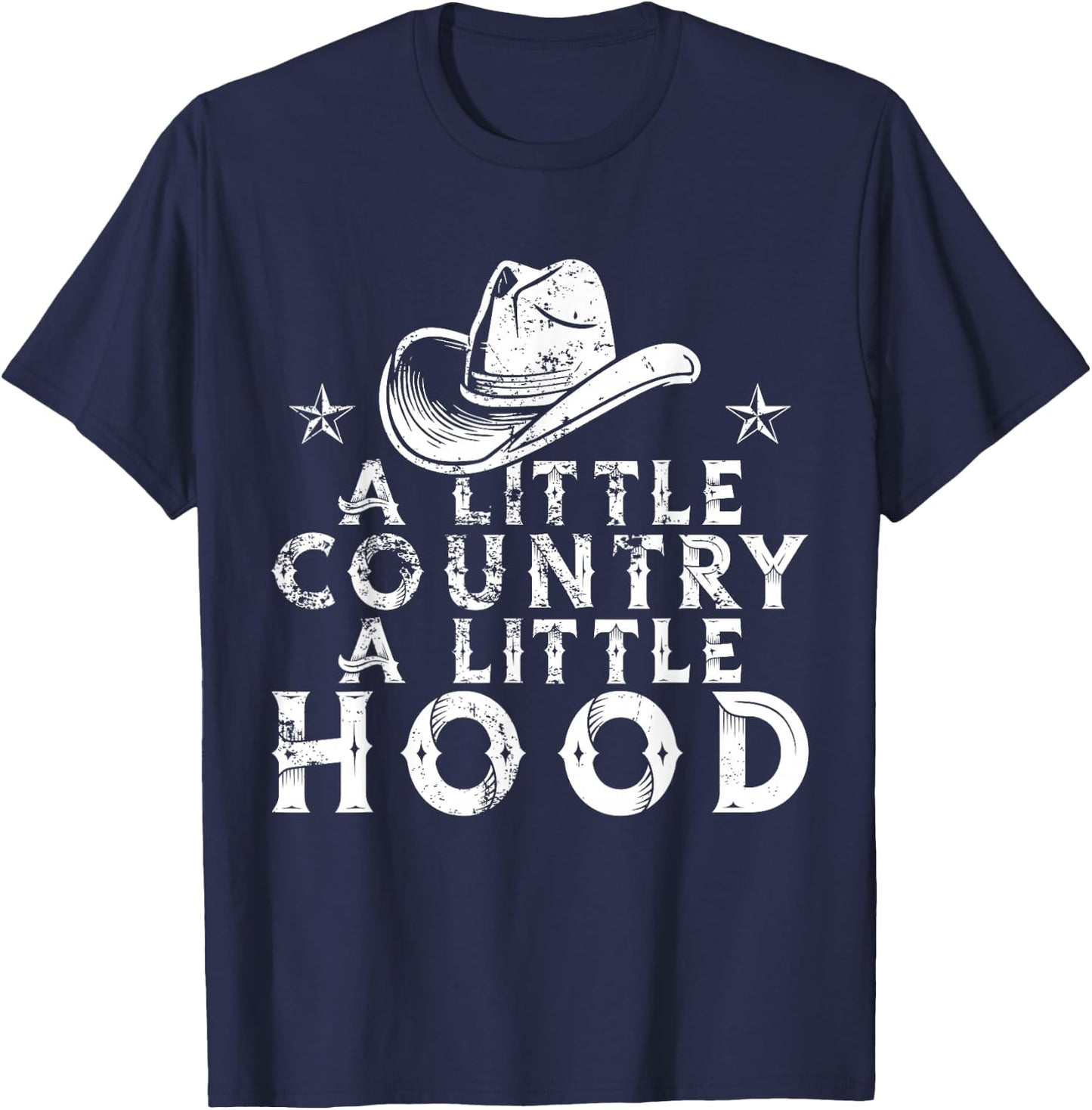Little Country A Little Hood Music Concert Southern Western T-Shirt - T-Shirt | Navy