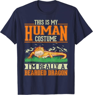 Bearded Dragon Human Costume Halloween Bearded Dragon T-Shirt - T-Shirt | Navy