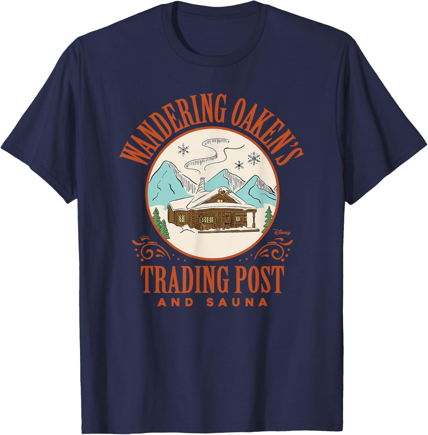 Frozen - Wandering Oaken's Trading Post & Sauna T-Shirt - T-Shirt | Navy