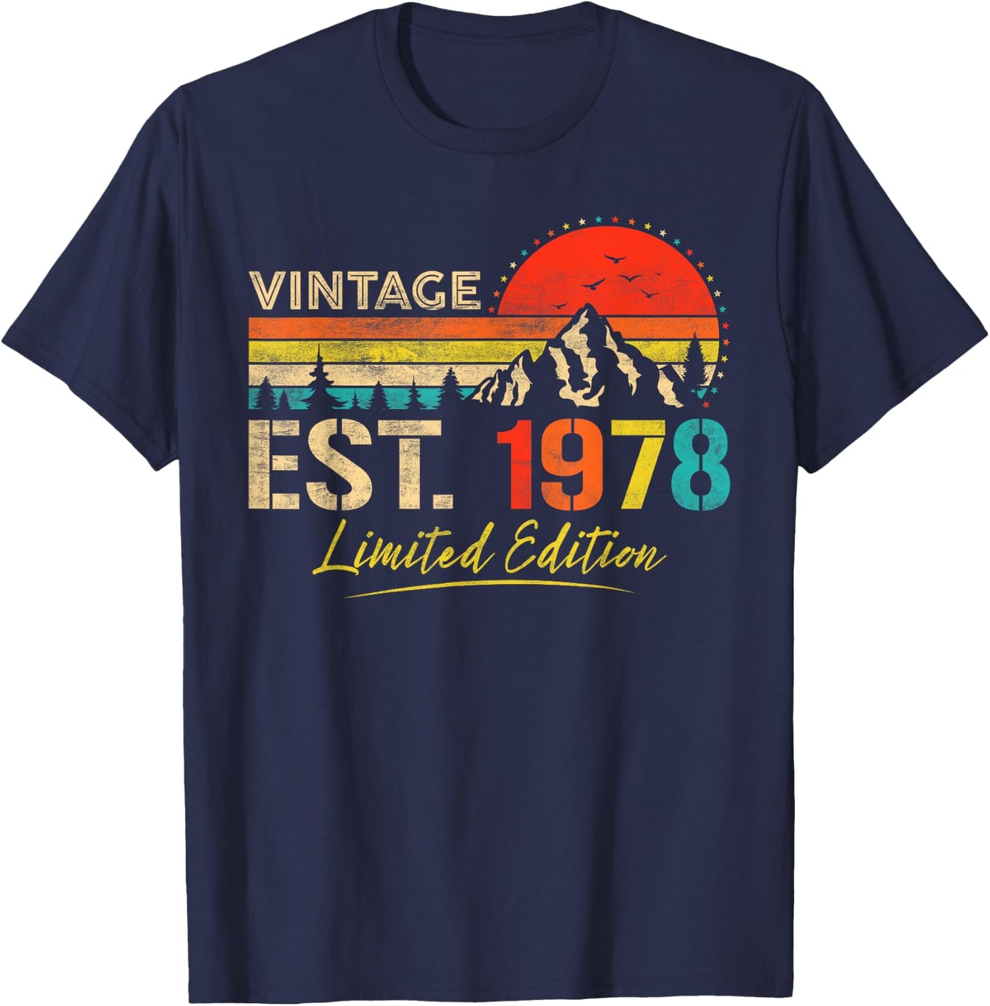 Vintage Est 1978 Limited Edition Classic 1978 Men and Women T-Shirt - T-Shirt | Navy