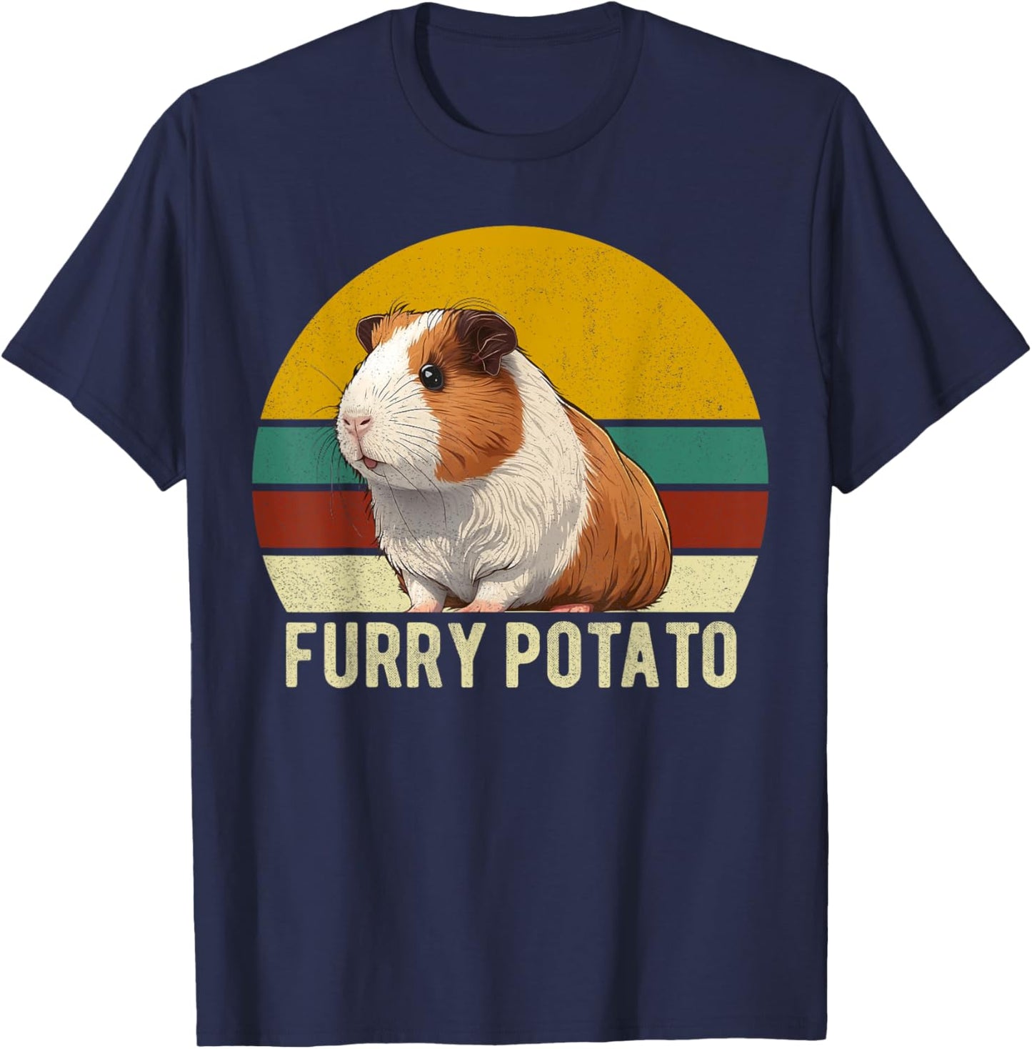 Guinea Pig Shirt Furry Potato Vintage Guinea Pig Funny T-Shirt - T-Shirt | Navy