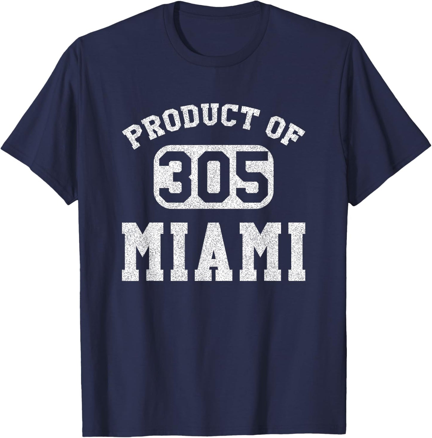 Miami Florida Vintage Retro Area Code T-Shirt - T-Shirt | Navy