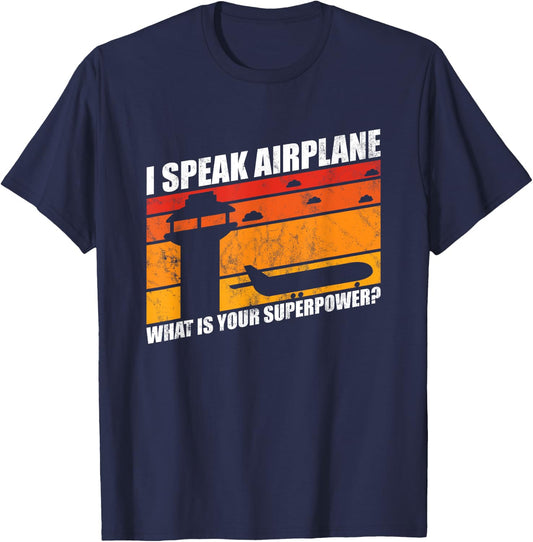 Airplane Air Traffic Controller aircraft control design T-Shirt - T-Shirt | Navy