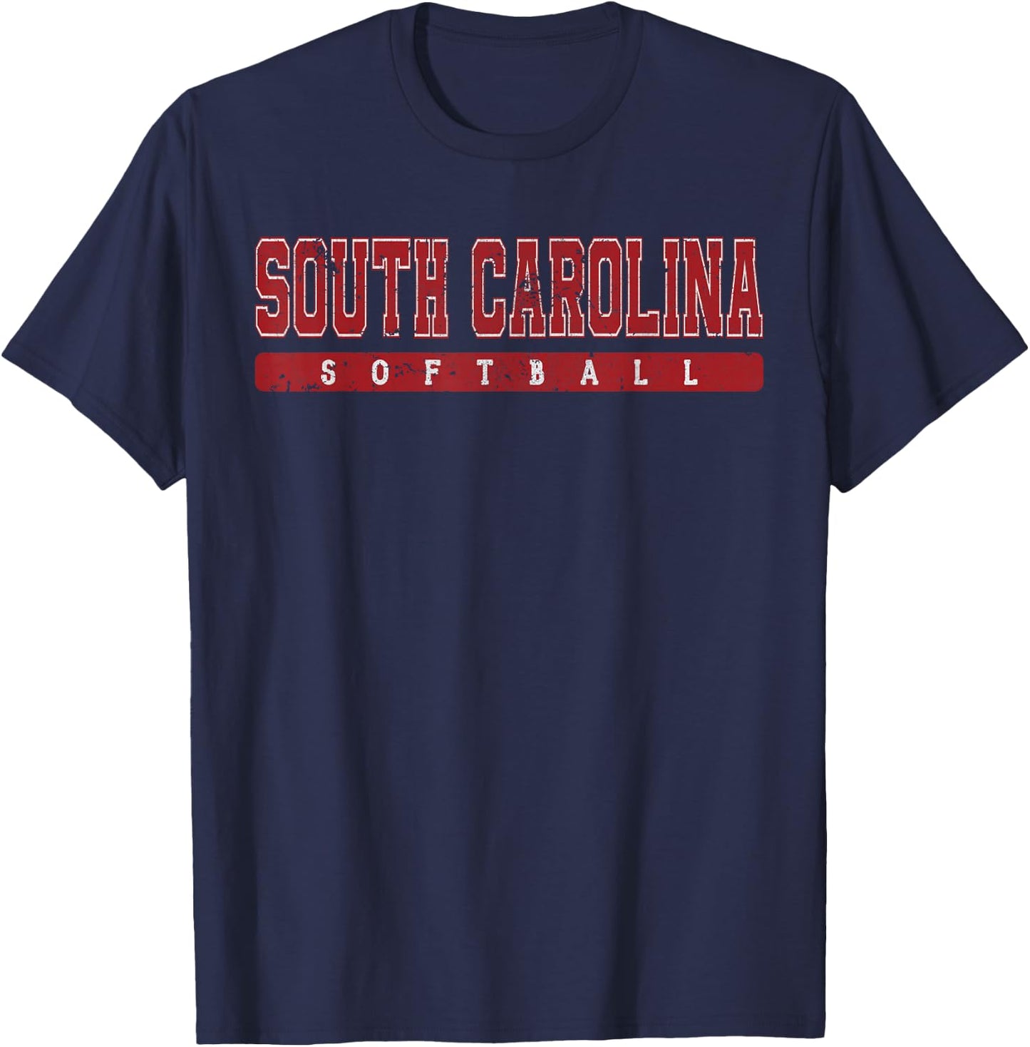 South Carolina Softball Red Vintage Text T-Shirt - T-Shirt | Navy