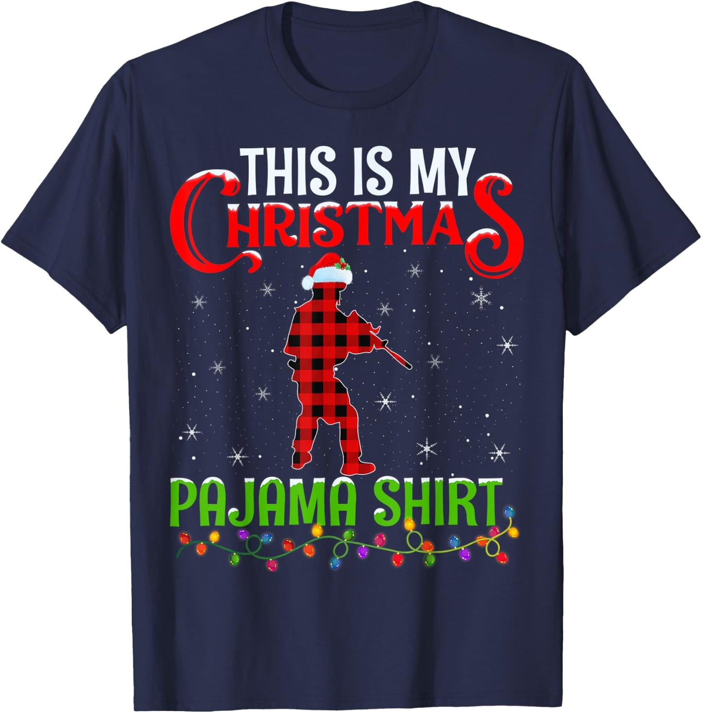 This Is My Christmas Pajama Shirt Airsoft Player Christmas T-Shirt - T-Shirt | Navy