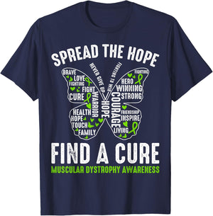Duchenne Muscular Dystrophy Awareness Believe In Cure T-Shirt - T-Shirt | Navy
