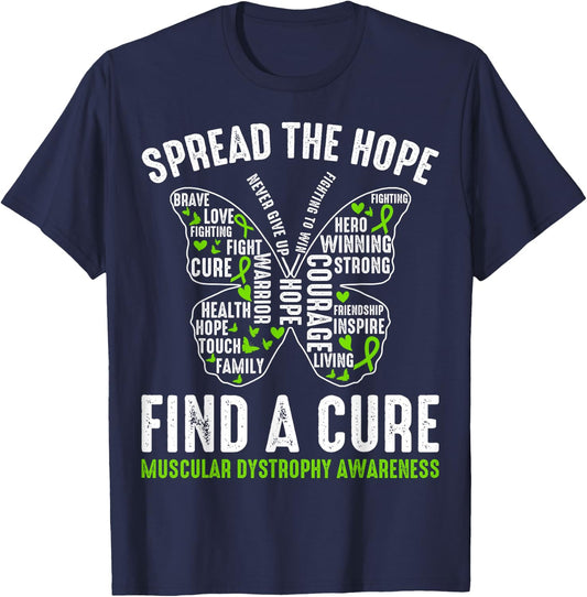 Duchenne Muscular Dystrophy Awareness Believe In Cure T-Shirt - T-Shirt | Navy