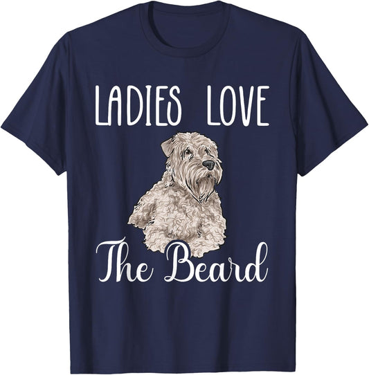 Ladies Love The Beard Soft Coated Wheaten Terrier T-Shirt - T-Shirt | Navy