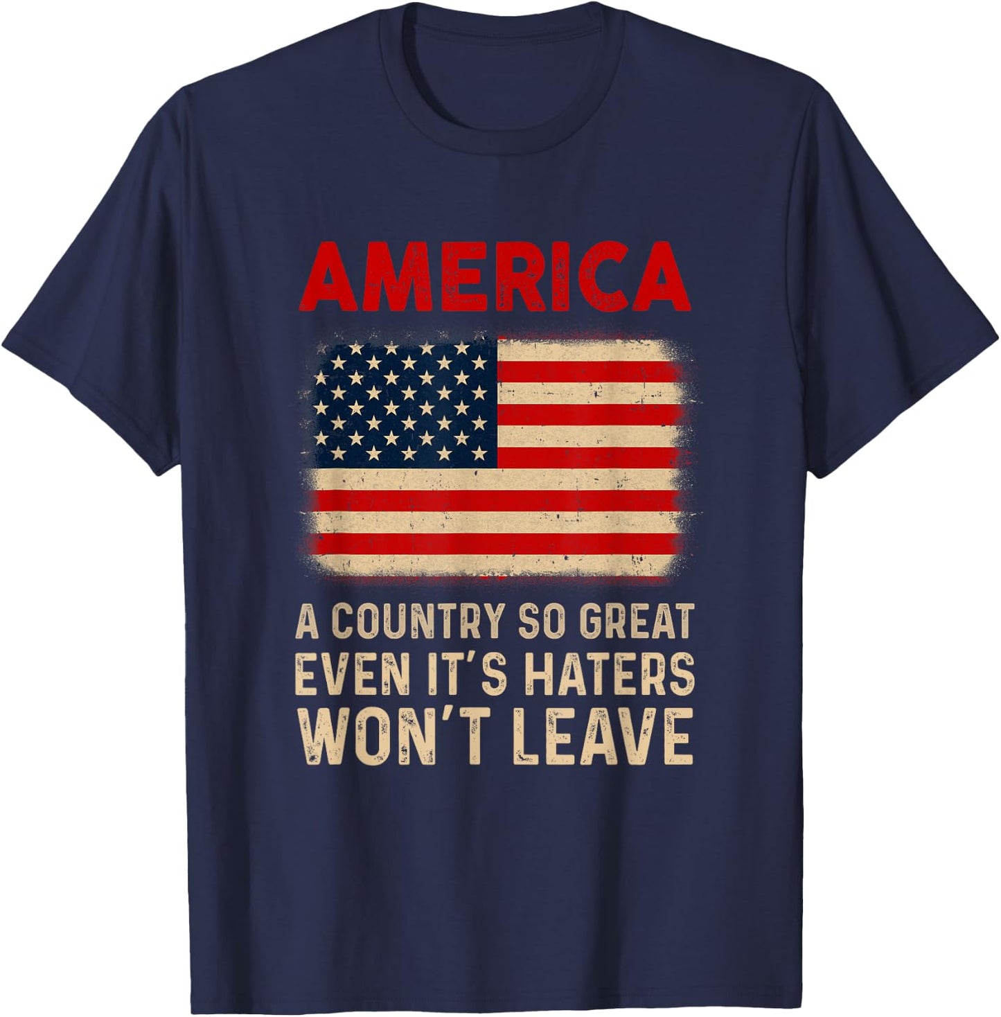 America A Country So Great Usa Us Flag Patriotic 4Th Of July T-Shirt - T-Shirt | Navy