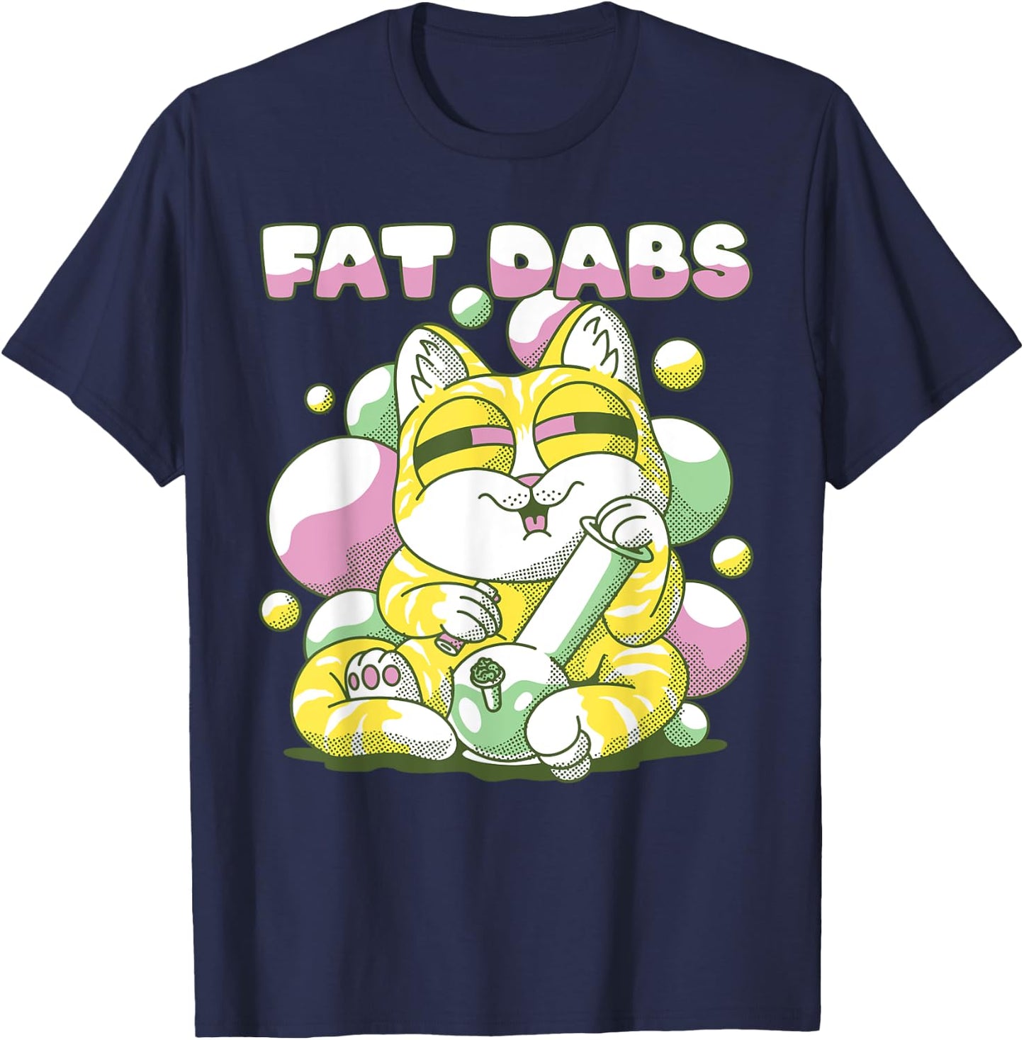 Fat Dabs Cannabis Cat Bong Fat Weight Fitness T-Shirt - T-Shirt | Navy