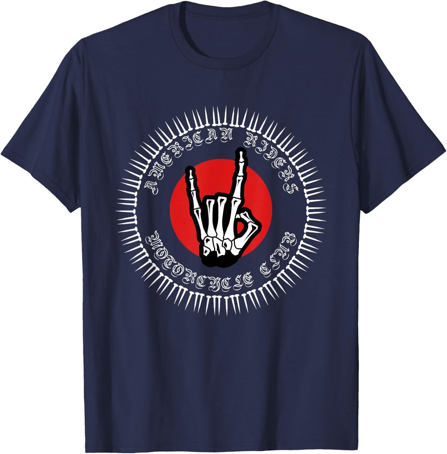 American Riders - Motorcycle Club - Biker - Skull - Classic T-Shirt - T-Shirt | Navy