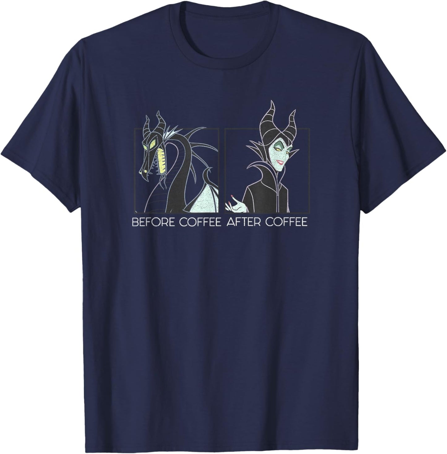 Disney Villains Maleficent Mistress Of Evil Before Coffee T-Shirt - T-Shirt | Navy