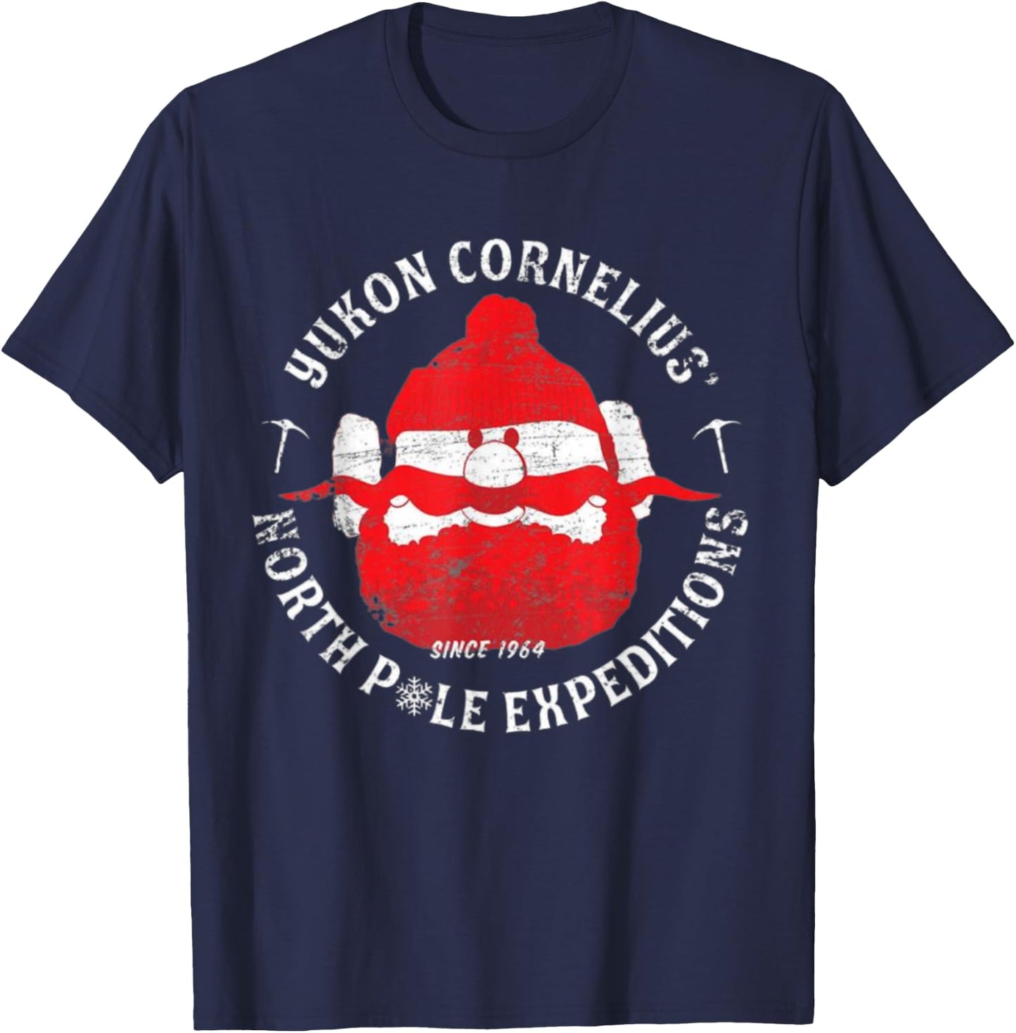 Christmas Explorer Vintage Throwback Cartoon T-Shirt - T-Shirt | Navy