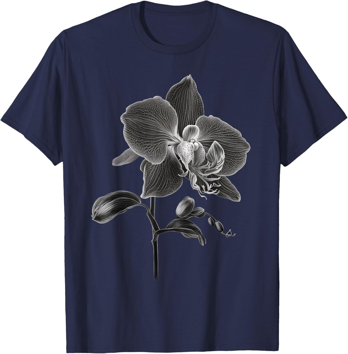 Black and White Orchid men and Orchid T-Shirt - T-Shirt | Navy
