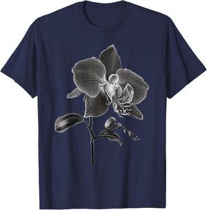 Black and White Orchid men and Orchid T-Shirt - T-Shirt | Navy