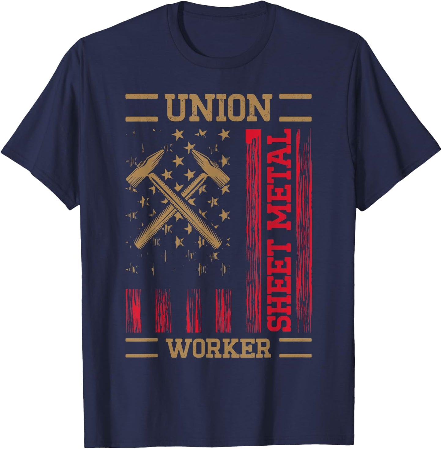 Journeyman Sheet Metal Worker Union Sheet Metal Worker T-Shirt - T-Shirt | Navy