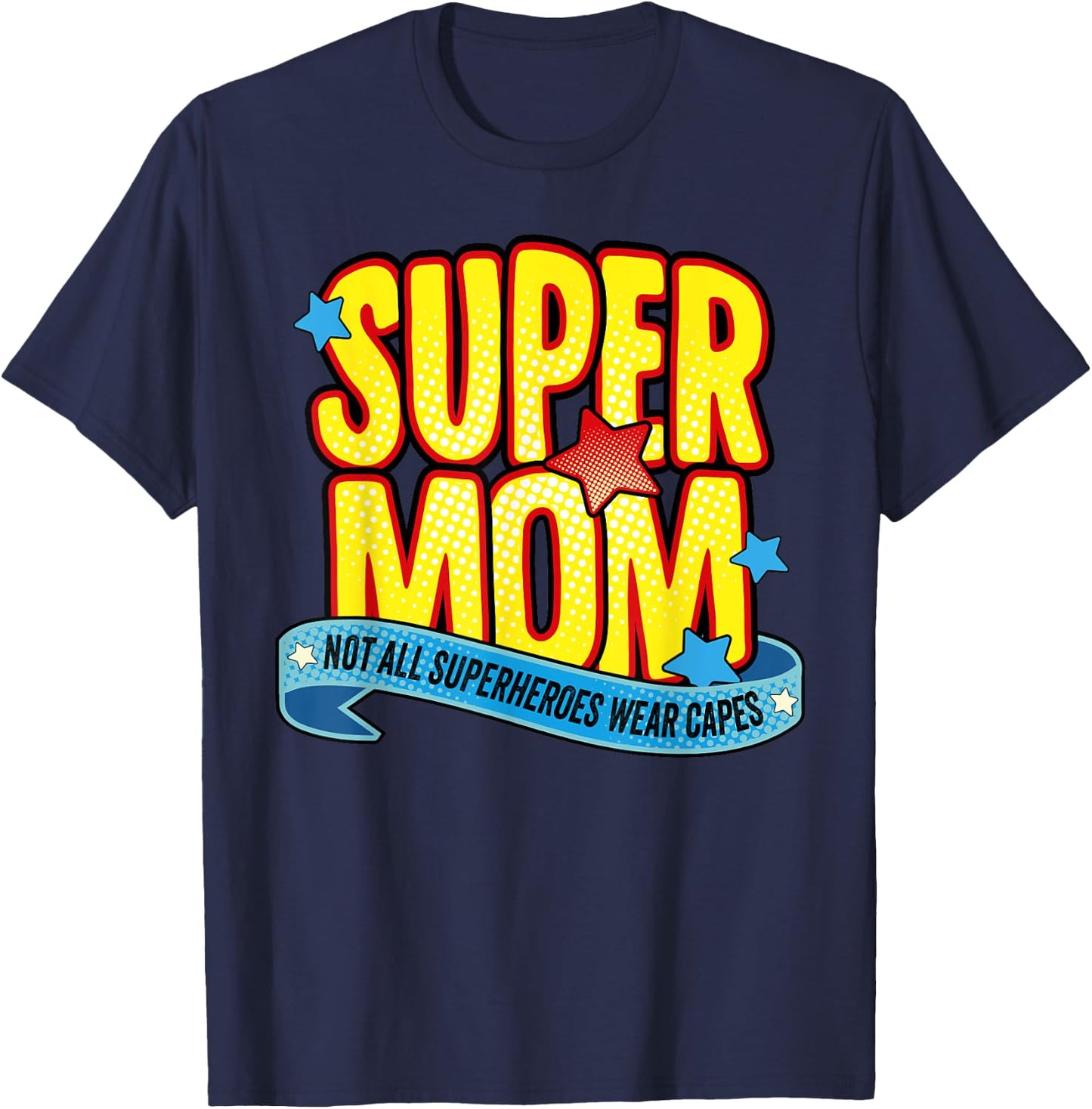 Super mom superhero mother cool retro vintage mother's day T-Shirt - T-Shirt | Navy