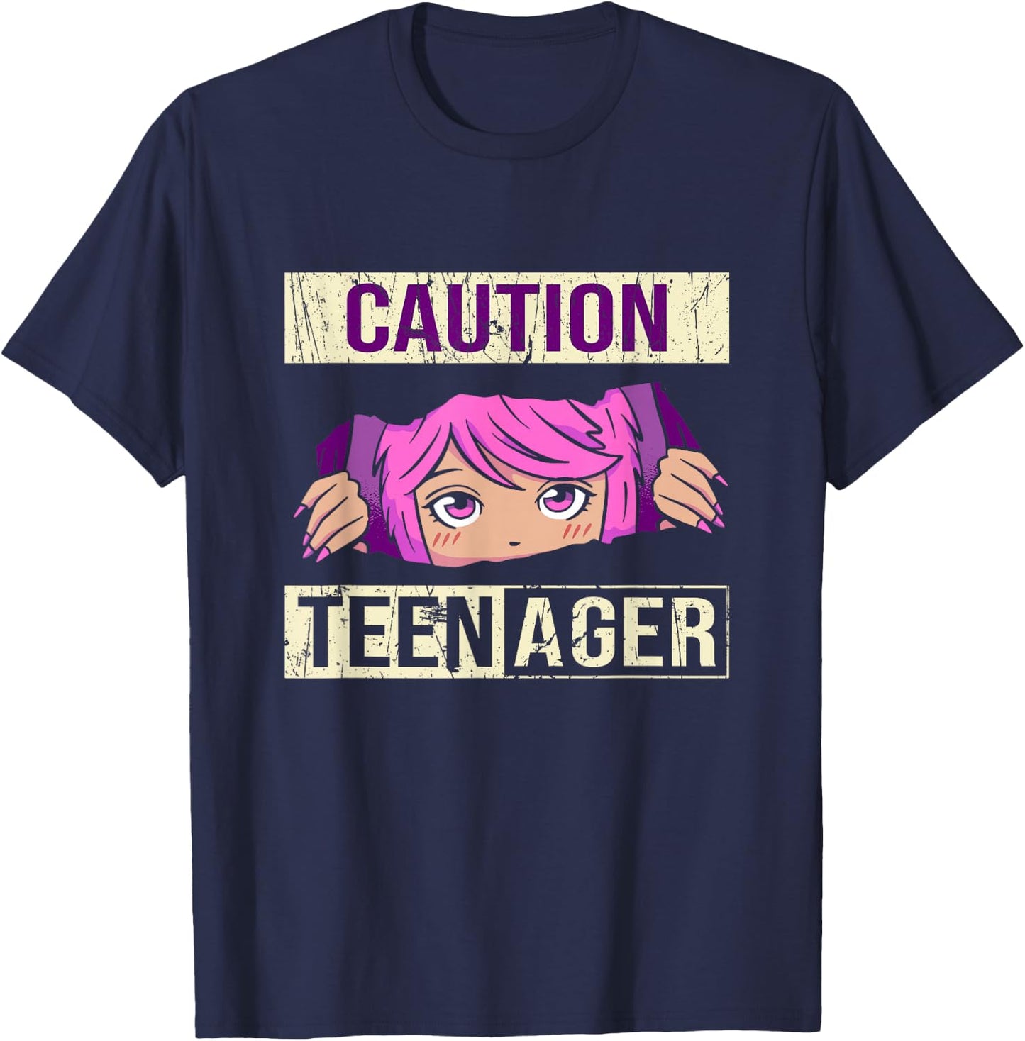 Funny Teenager 13th Birthday cool Girls Teens Anime T-Shirt - T-Shirt | Navy