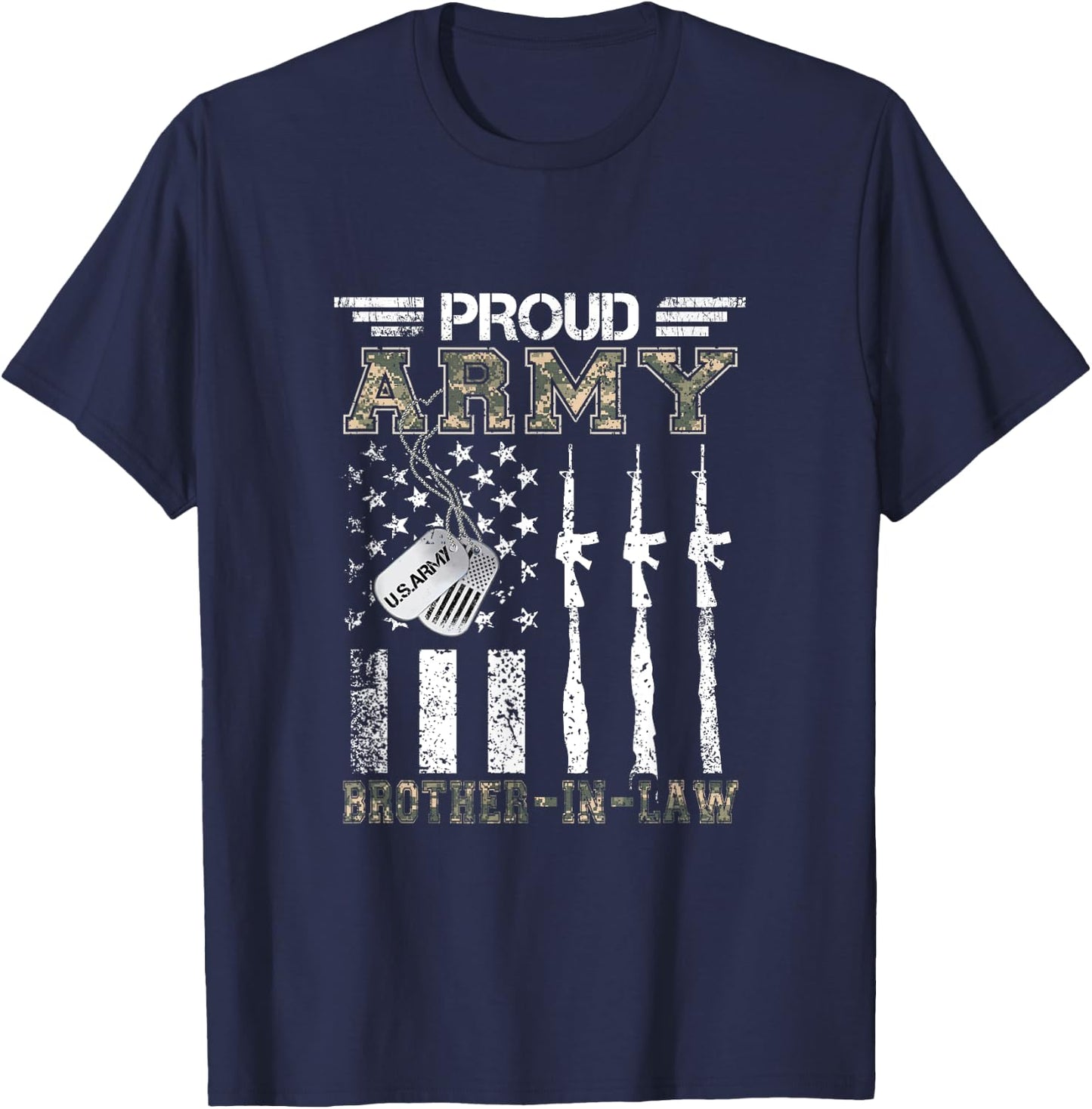 Proud Army Brother-In-Law US Army Brother-In-Law Gifts T-Shirt - T-Shirt | Navy