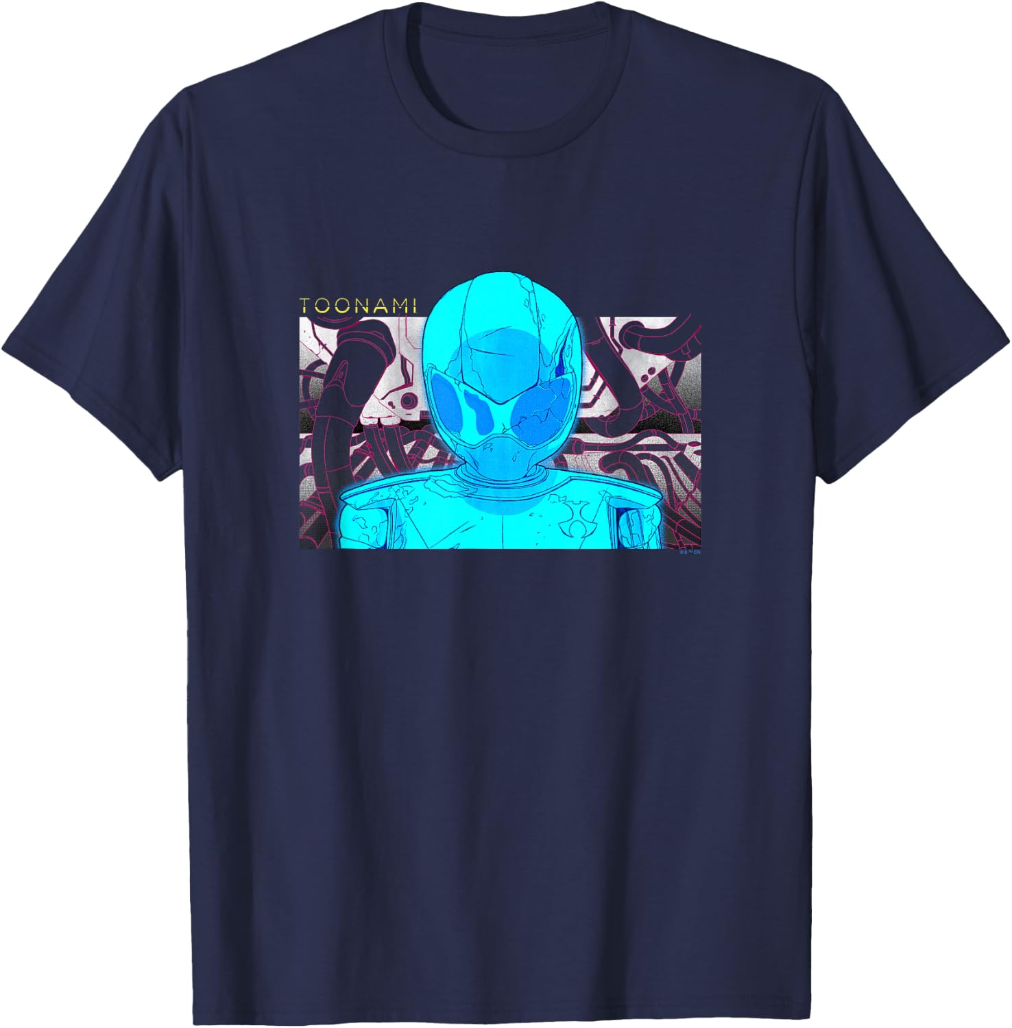 Toonami T.O.M. Blue Schematic Screen Grab T-Shirt - T-Shirt | Navy