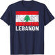 Lebanese Flag of Lebanon Distressed Men Women Kids T-Shirt - T-Shirt | Navy